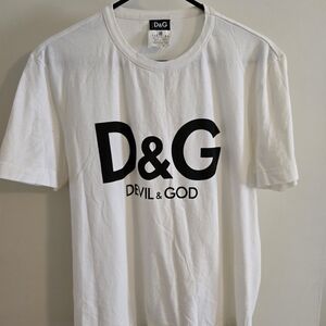 Vintage D&G White and Black Logo Tee